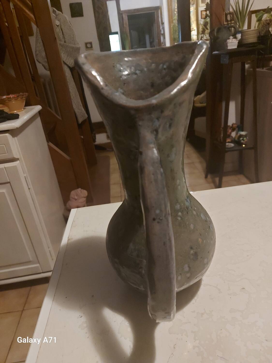 Jug, ancient glazed stoneware pitcher.