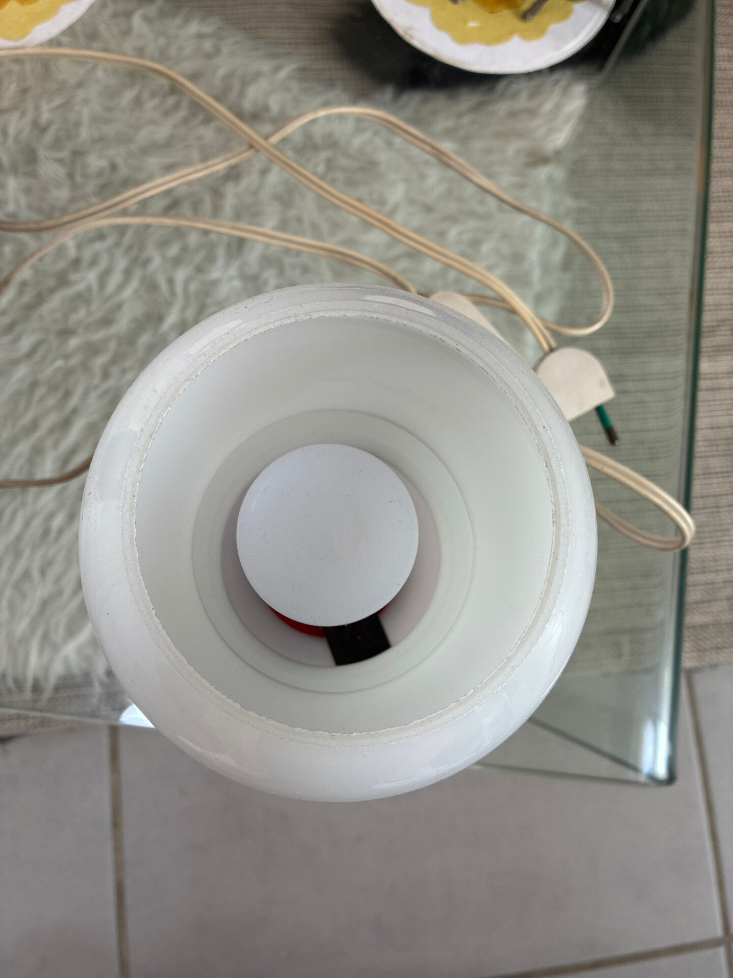 1970s table lamp in opaline.