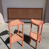 Headboard set and two rattan bedsides