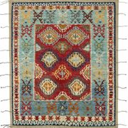 Hand-Knotted Tribal Unique 244 cm x 295 cm Multicolor Wool Carpet