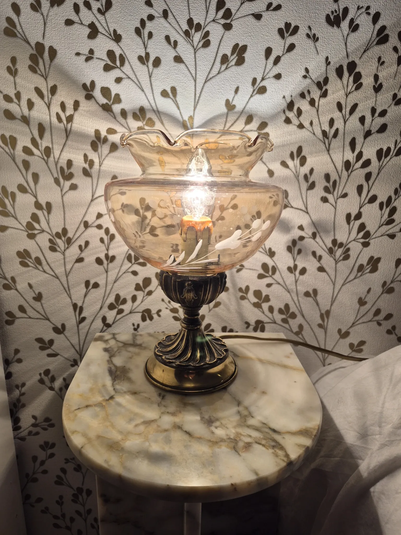 Pair of vintage Targetti bedside lamps - Candle bulb night lights