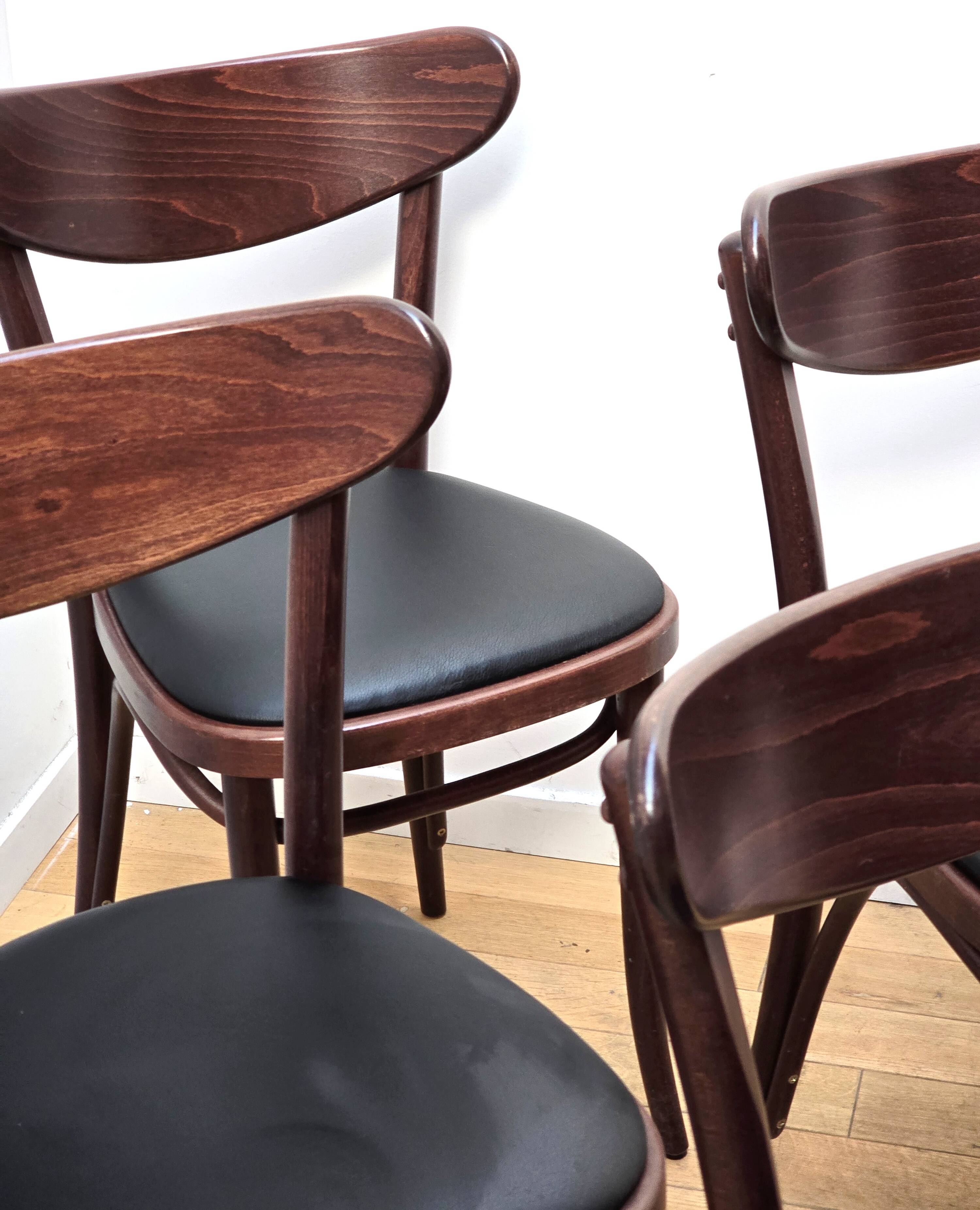 Set of 4 Banana bistro chairs, TON