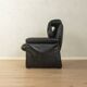 1980s cor armchair and ottoman in black leather