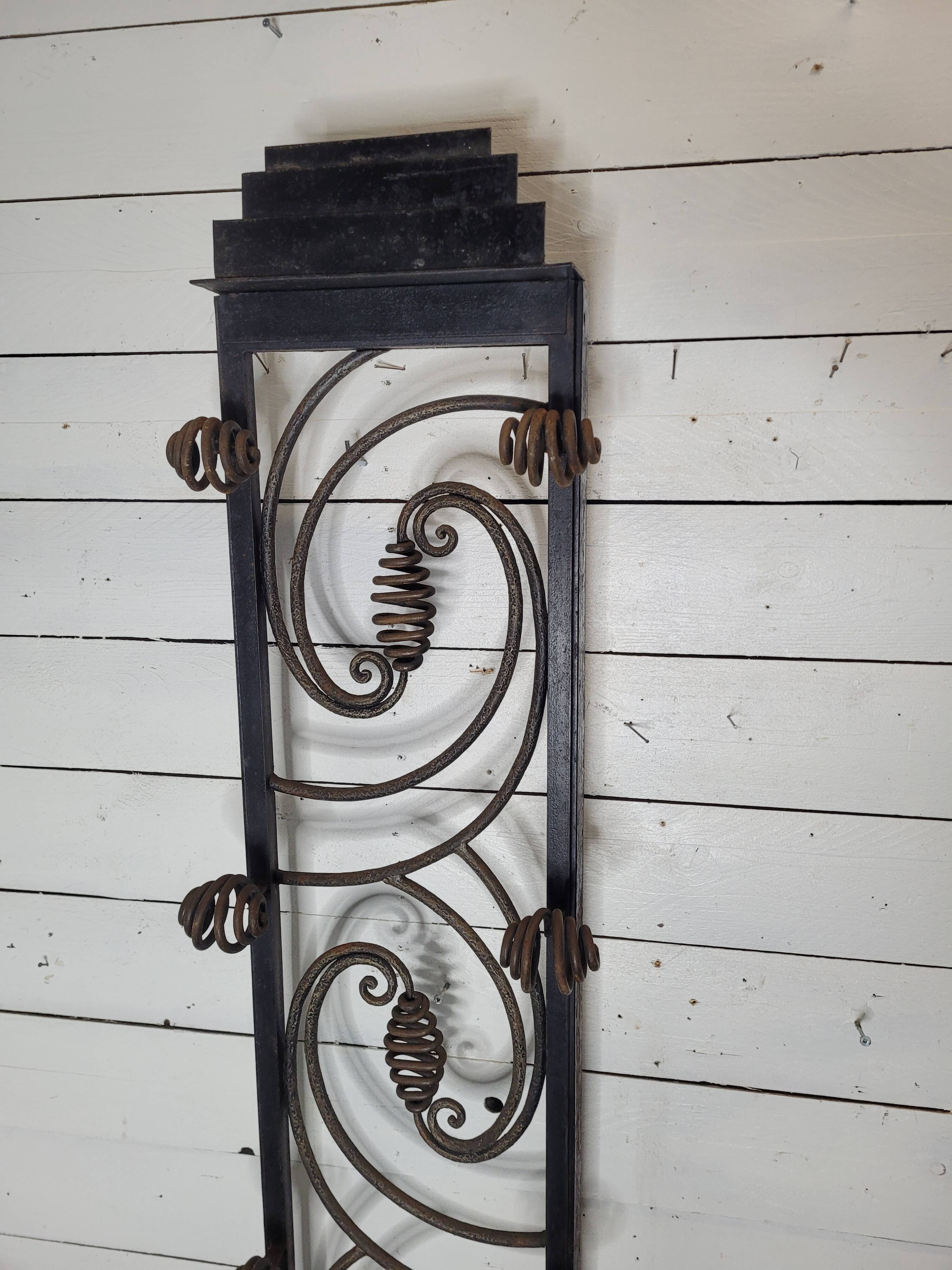 Art deco wrought iron coat rack from the 1930s
