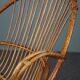 Dark rattan armchair with armrests Dutch Design 1960