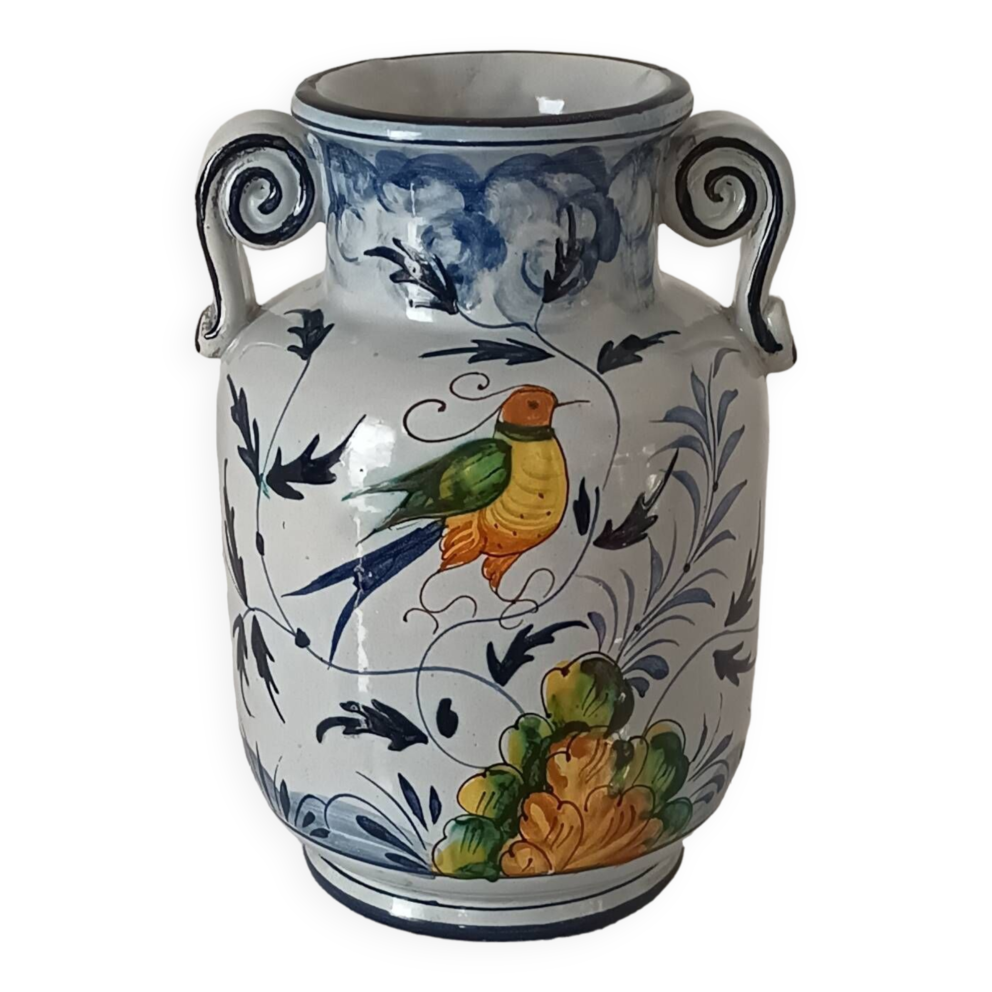 Vintage hand-painted ceramic vase Italy