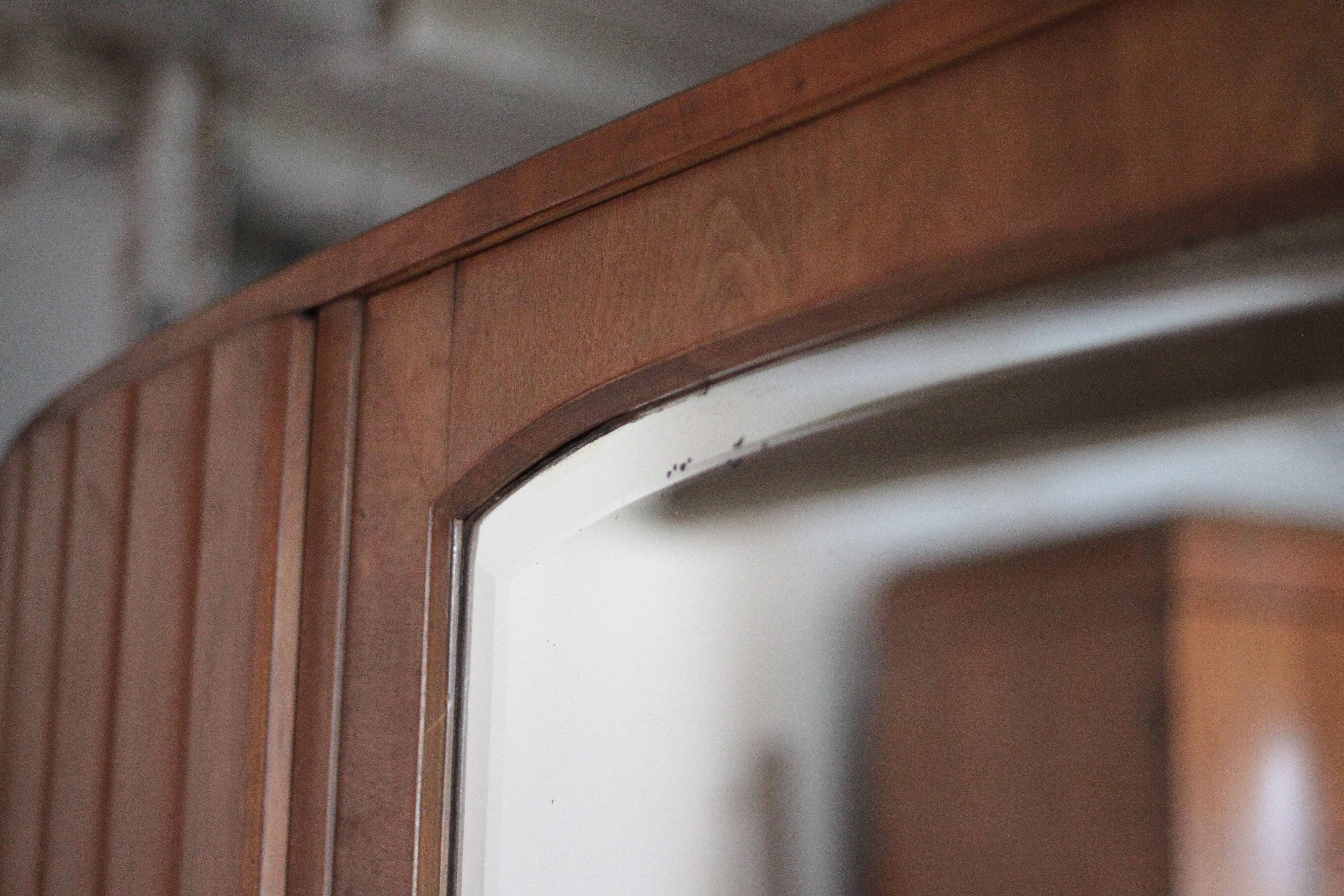 Art Deco wooden wardrobe with mirror