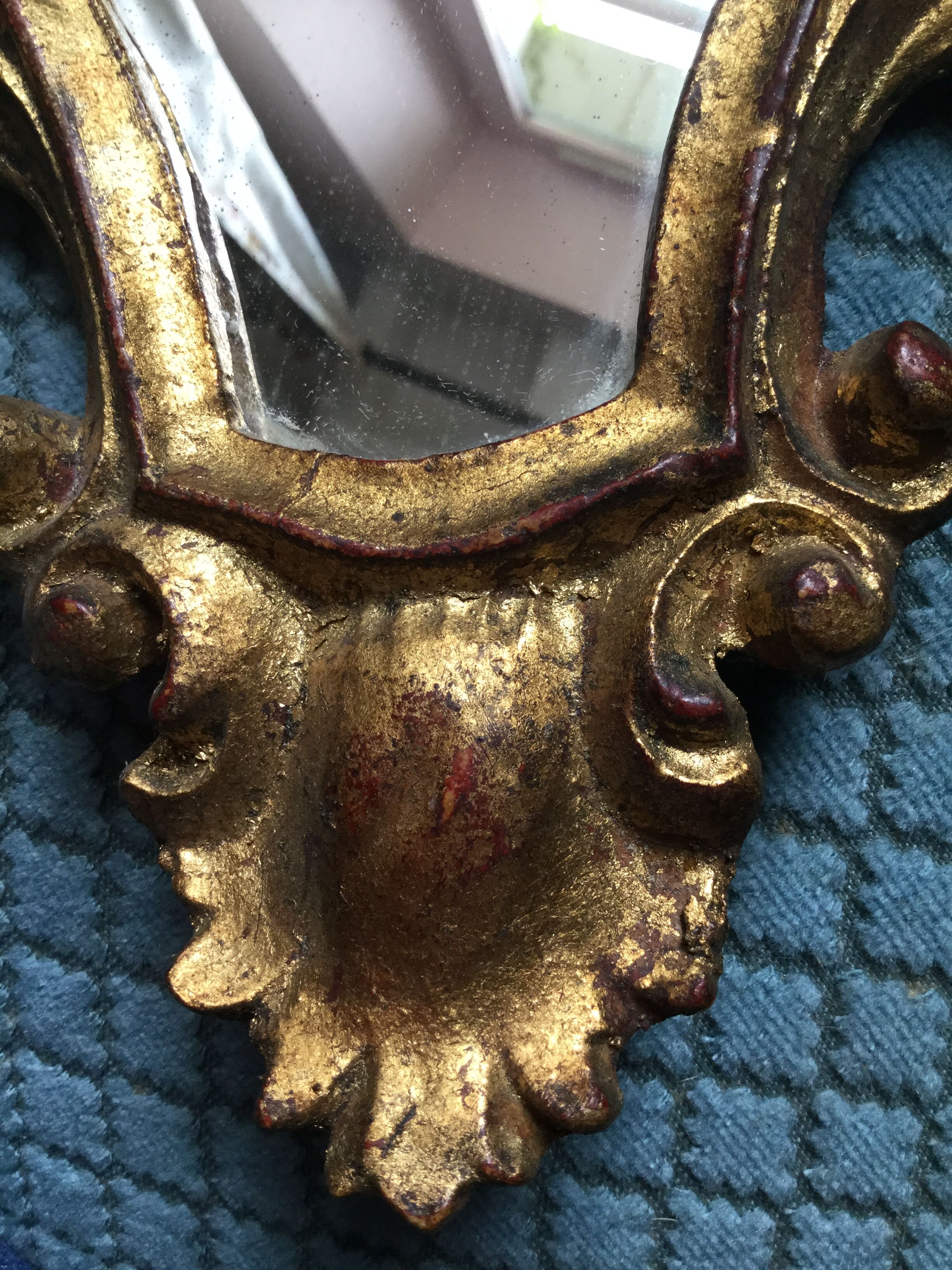 Small mirror style Louis XV gilded 21x32cm