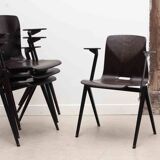 Galvanitas S22 ebony and black chair with armrests