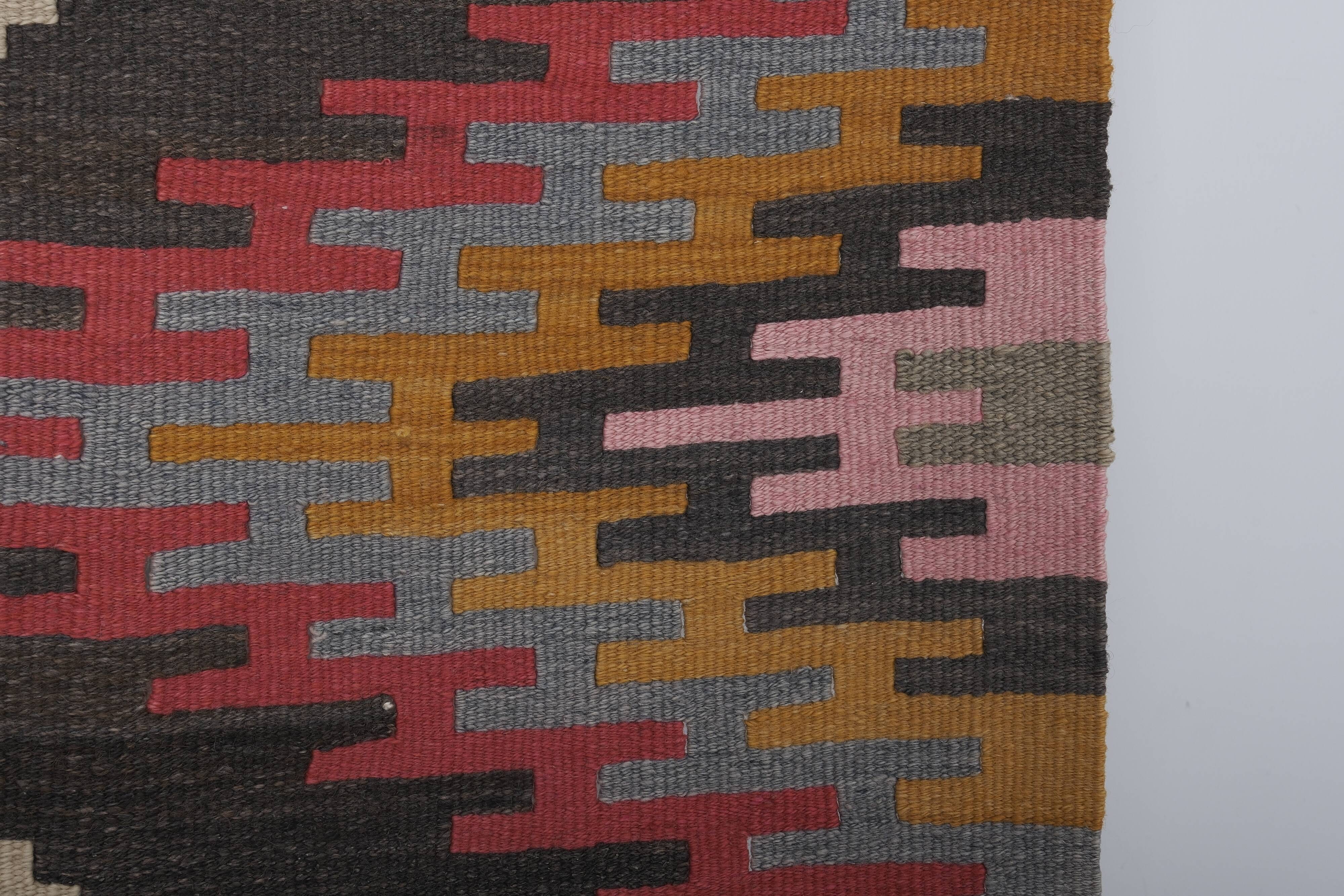 Vintage Turkish Oushak Handwoven Rug 77x387 cm