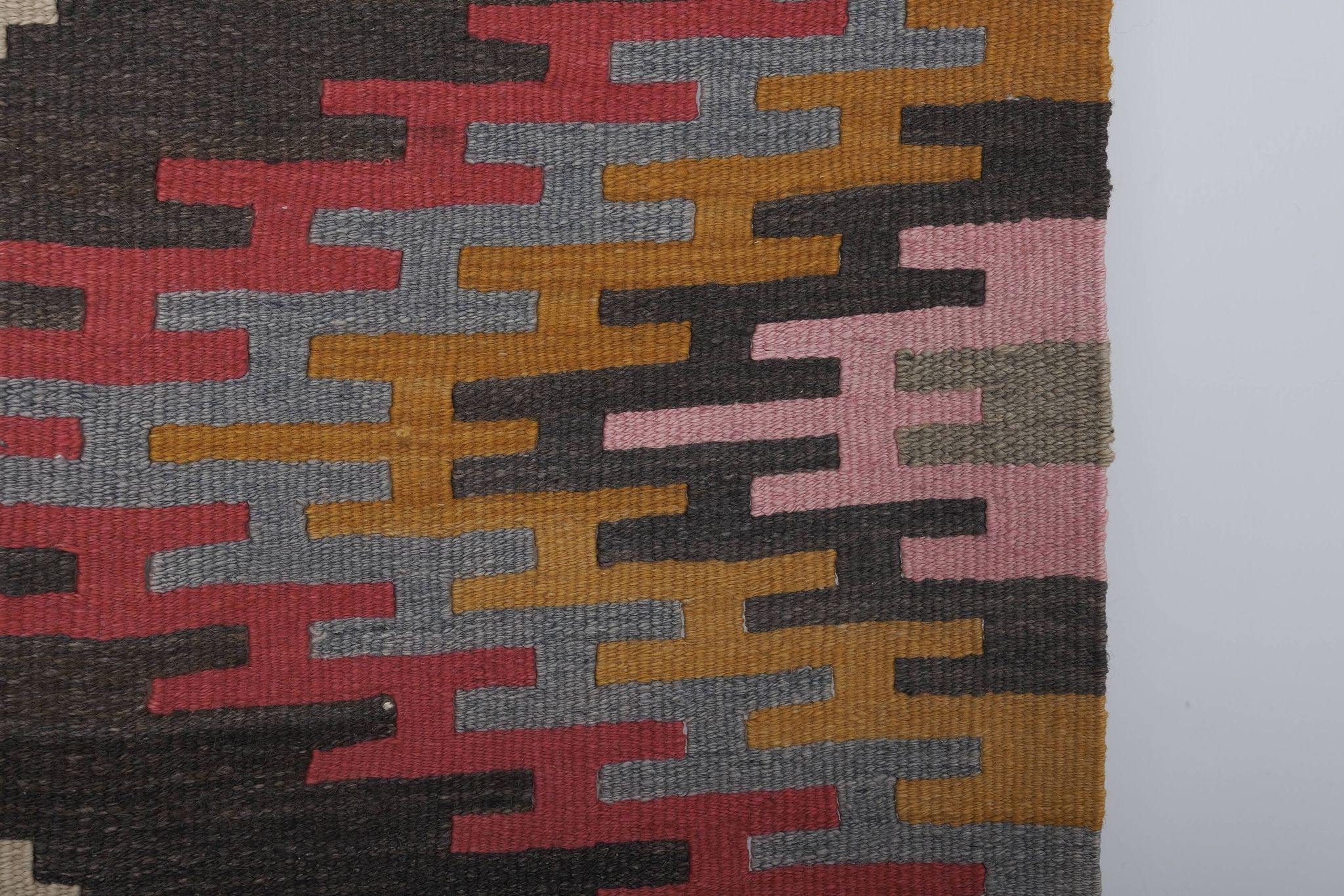 Vintage Turkish Oushak Handwoven Rug 77x387 cm