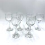 Six crystal glasses, Poland, 1960s