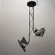 Architectural Black and white Murano Glass Rod  Light Pendant 1980’s
