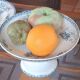 Floral patterned earthenware compote from Royat by Sarreguemines.