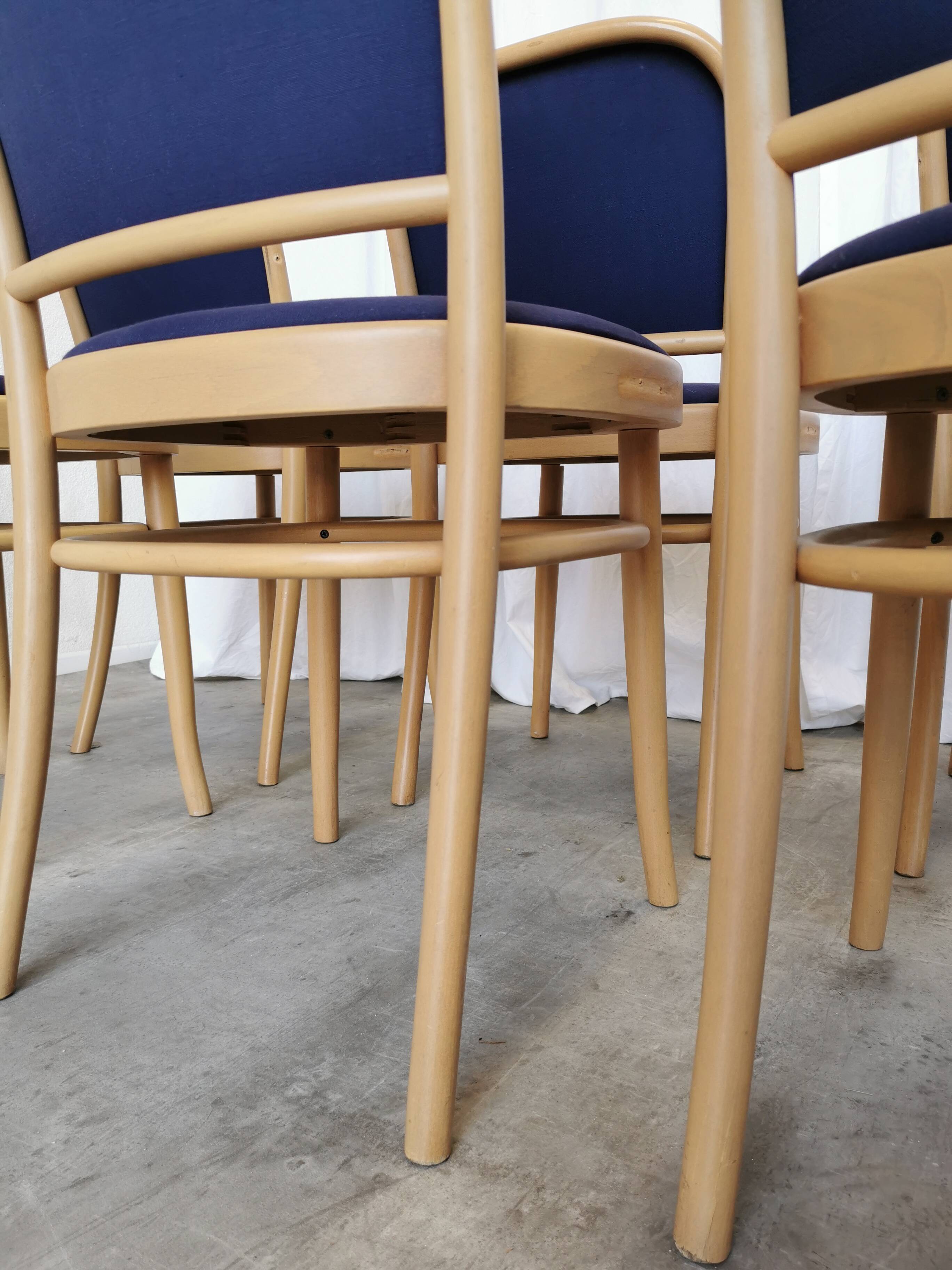 Vintage Bentwood Dining Chairs - Set of 6 - Joseph Hoffmann Thonet Design