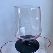 Set of 4 glasses with pink feet and black feet Art Deco 30s