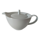 Graphic teapot in white porcelain with a minimalist design.