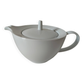 Théière graphique en porcelaine blanche design minimaliste
