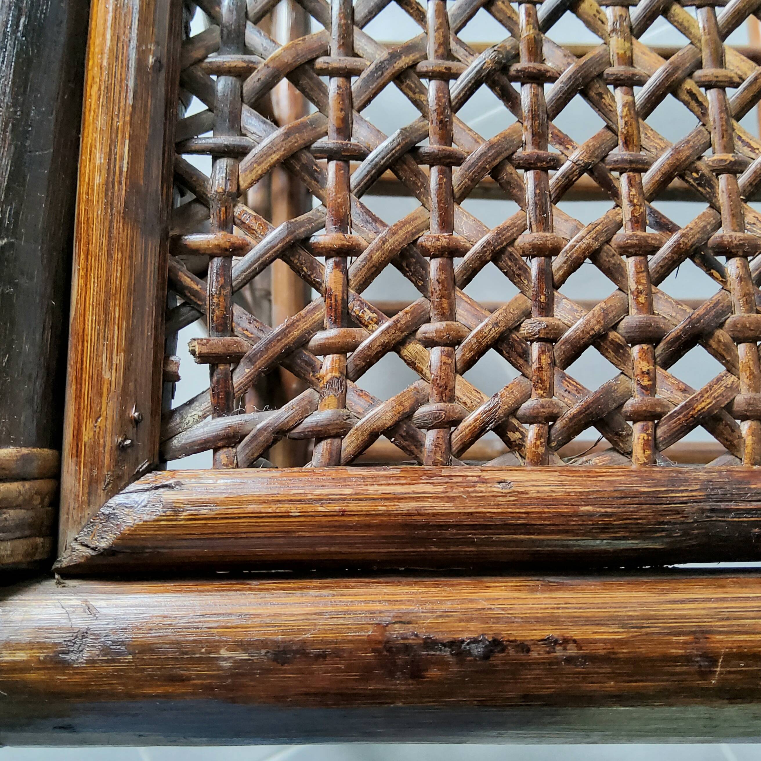 70s rattan coffee table