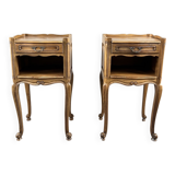 Pair of Louis XV style bedside tables in wood, 20th century