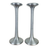 Pair of aluminium candle holders Kagla by Carl Ojerstam for Ikea