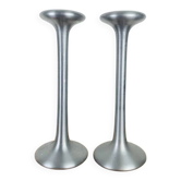 Pair of aluminium candle holders Kagla by Carl Ojerstam for Ikea