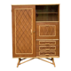 Rattan wardrobe with tapered legs from the 1960s.