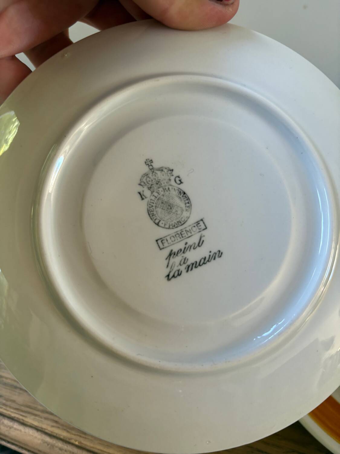 4 Luneville cups and saucers, Florence model, vintage