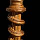 Twisted Rattan Column from the 60s Italy