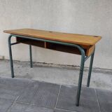 Hitler style 1960 double school desk with locker