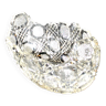Coupe ovale corbeille vintage en verre pressé-moulé 20 x 9 cm