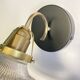Small swan neck wall light in brass and prismatic glass vintage decoration