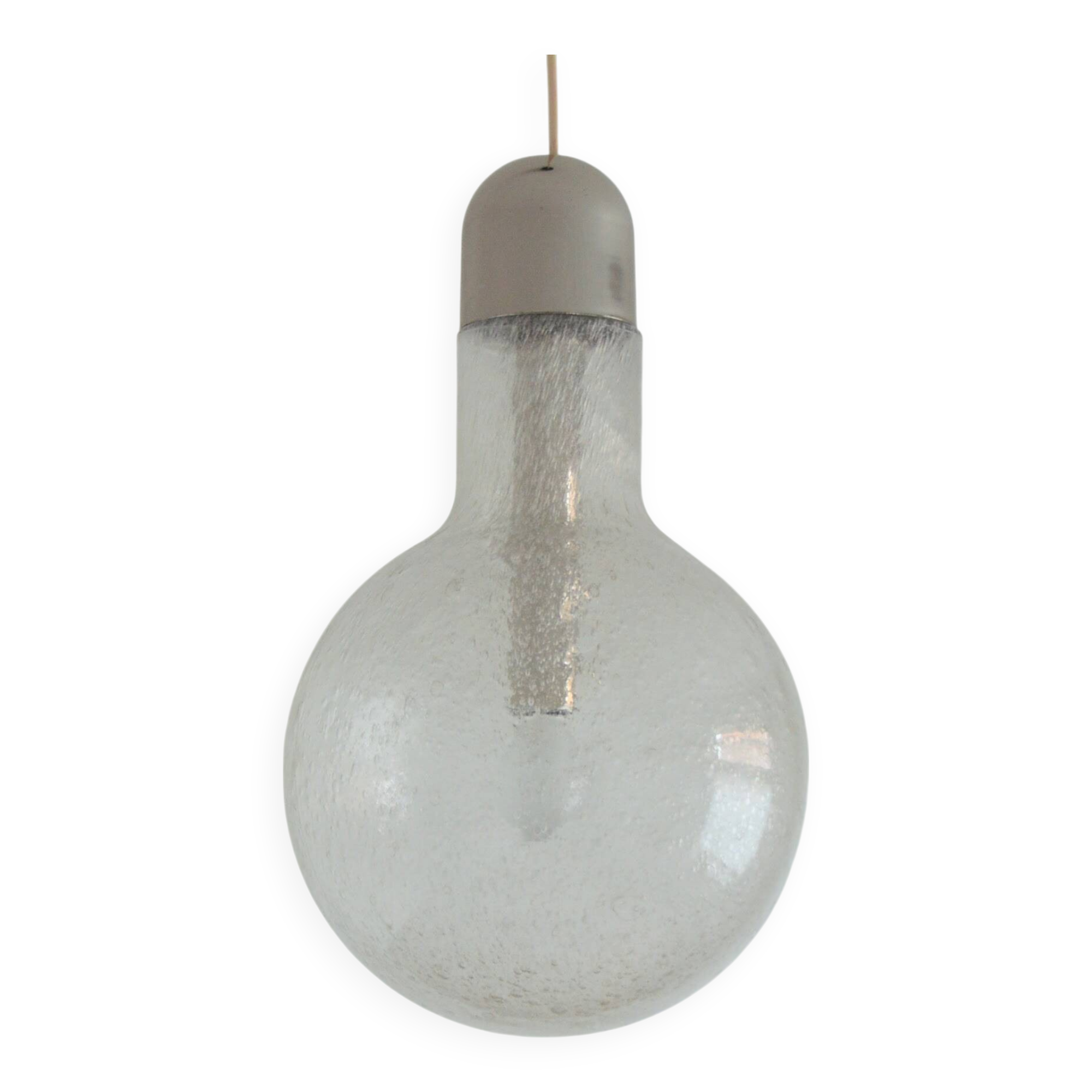 Vintage 1970s Peill and Putzler bubble glass pendant light