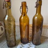 Bouteilles anciennes ambrees