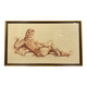 Painting / nude by Mr. Sylvain: red chalk from the Art Deco period signed around 1940