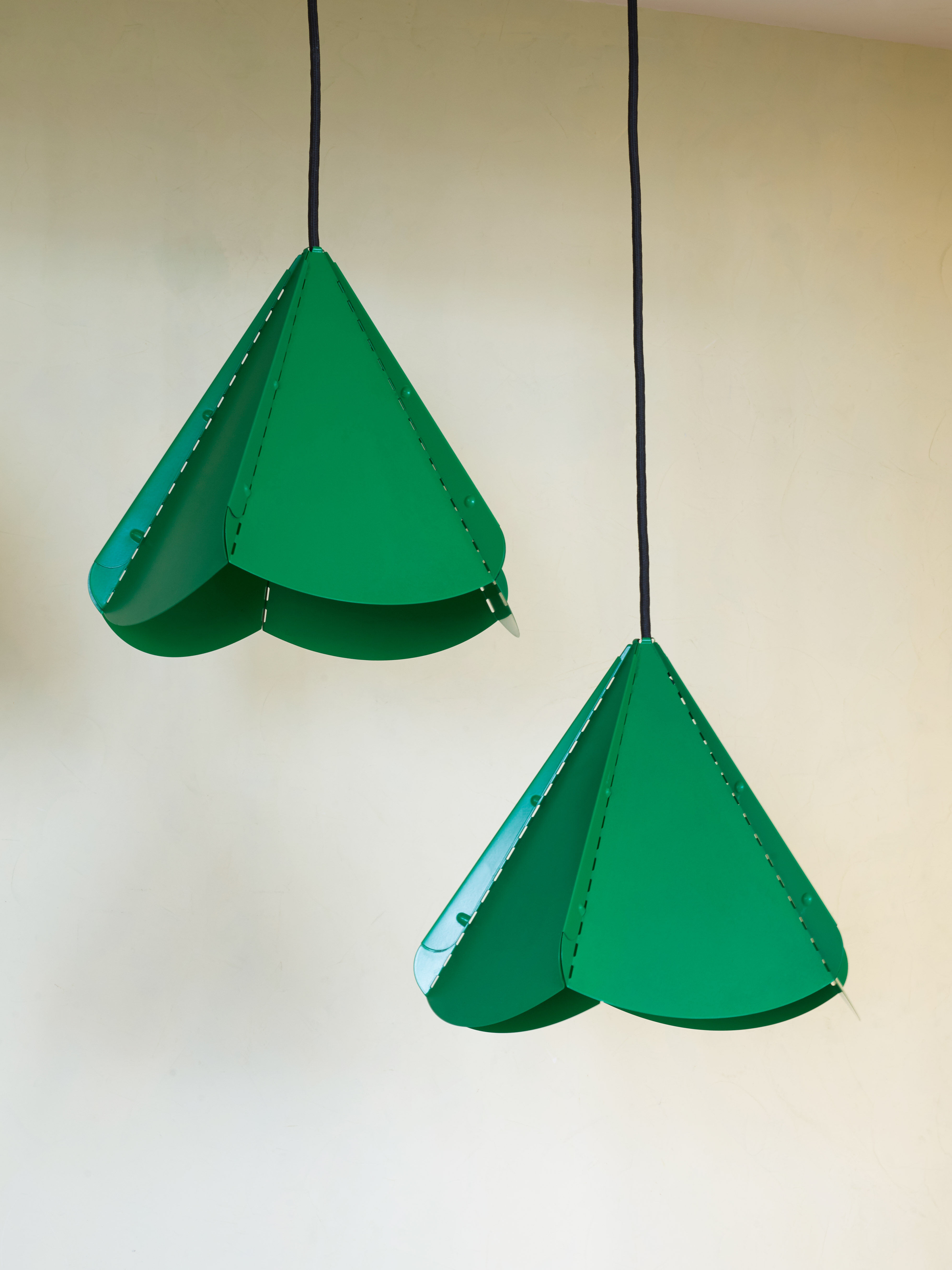 Lampe de suspension  origami vert