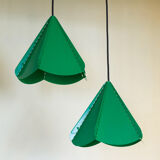 Green origami suspension lamp