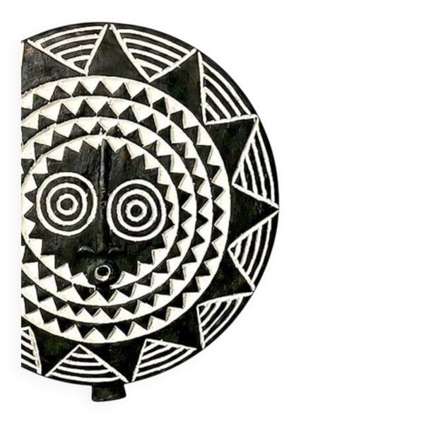 Masque solaire tribal Ø40cm — Le cinquième rituel