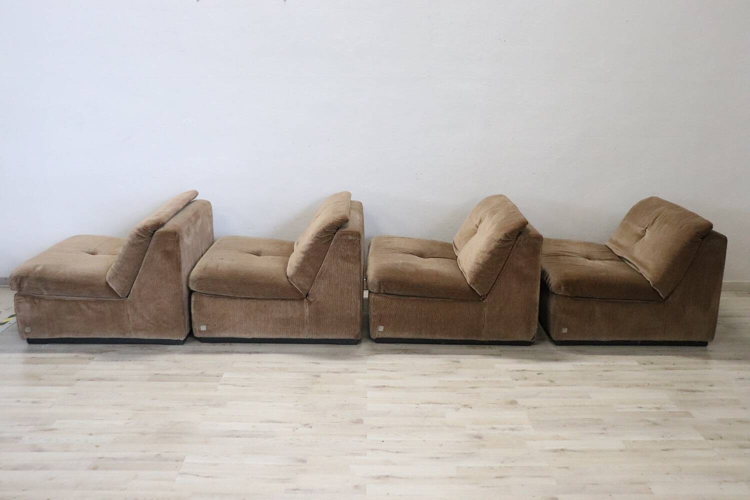 Modular Velvet Sofa by Busnelli, Italy, 1970s