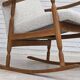 1970s, Scandinavian design, high-backed rocking chair, reupholstered.