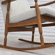 1970s, Scandinavian design, high-backed rocking chair, reupholstered.