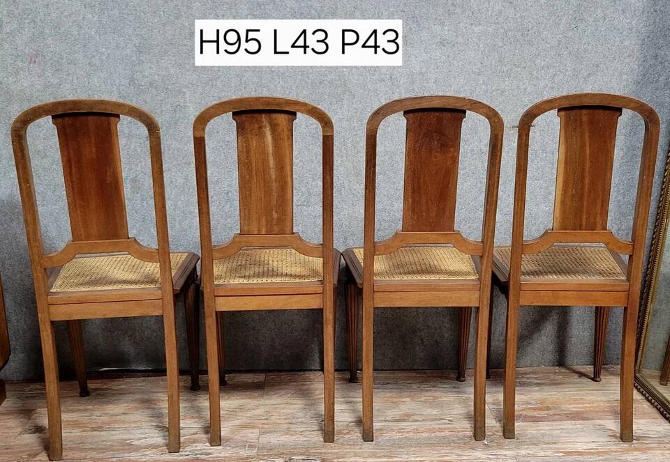 Set of 4 Art Nouveau mahogany chairs circa 1900