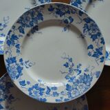 Set of 4 blue flower plates