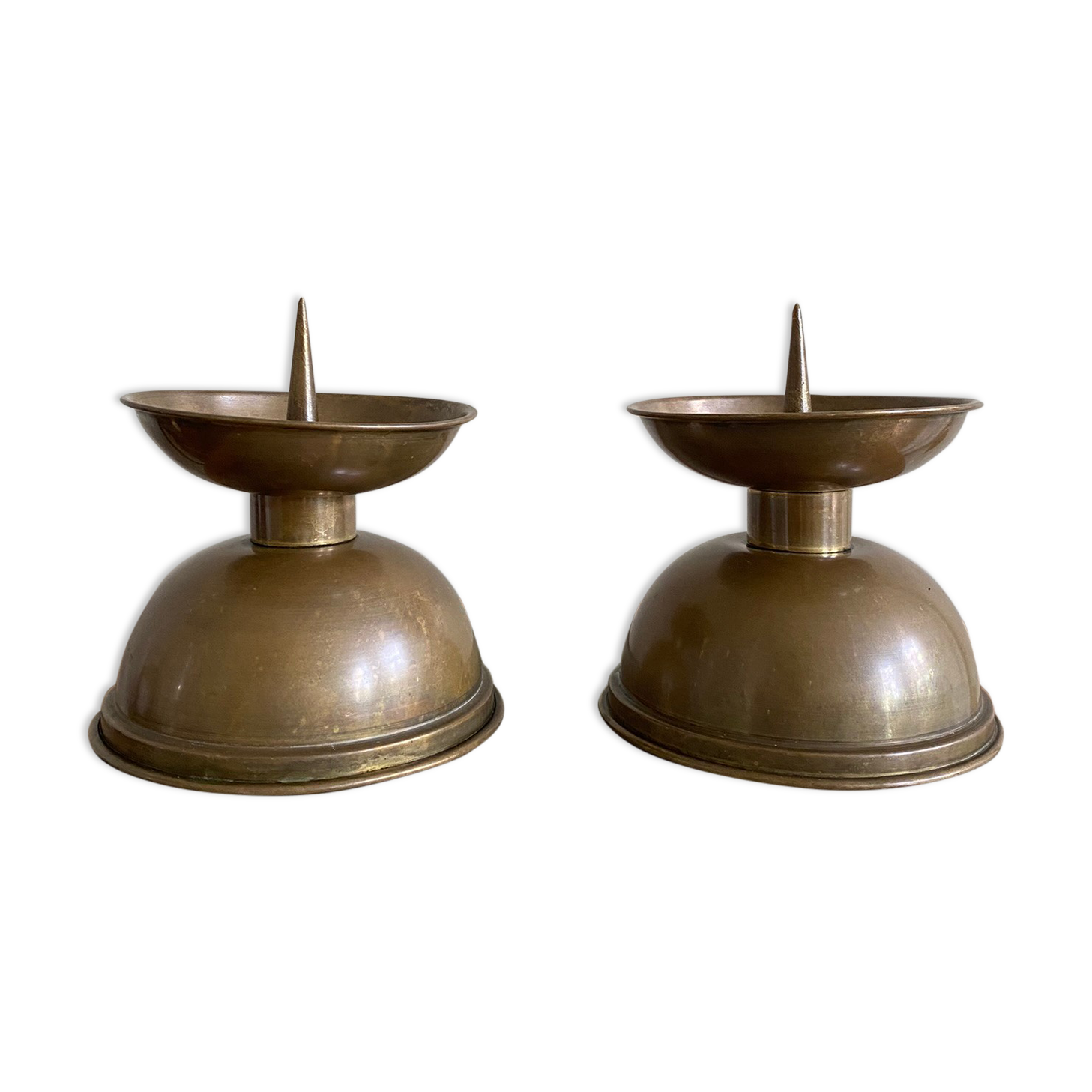 Pair of brass church candlesticks