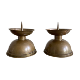 Pair of brass church candlesticks