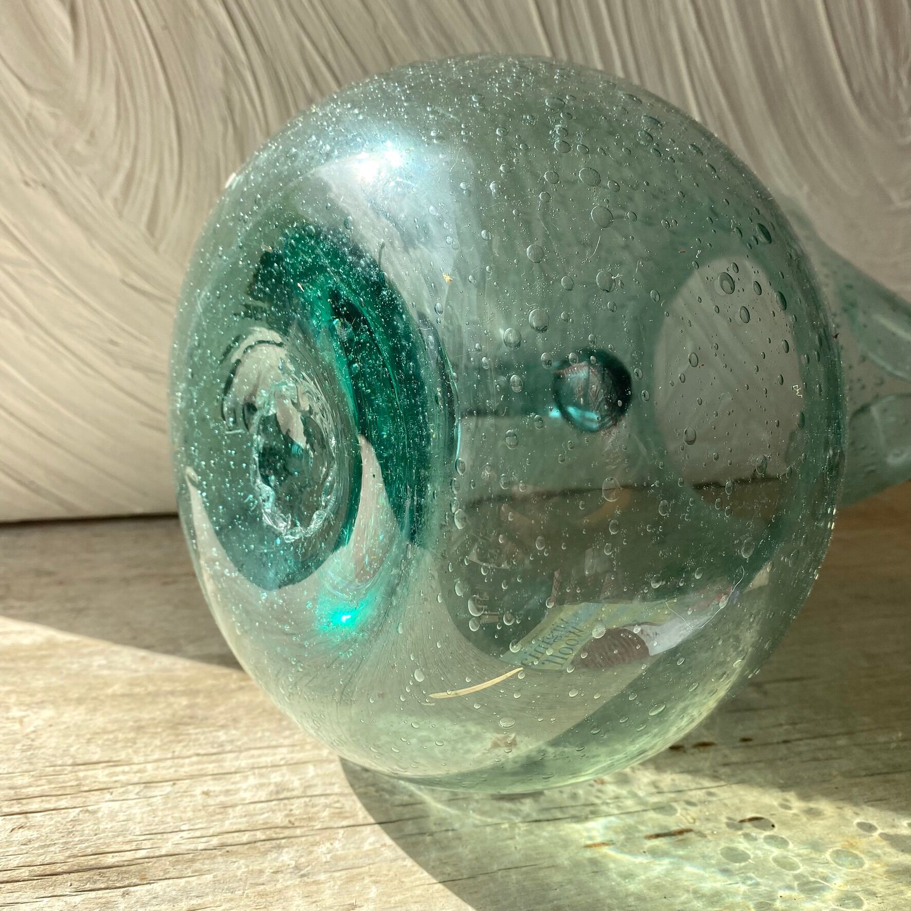 Pichet en verre  soufflé bullé  H24 cm