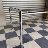 Chrome table and smoked glass