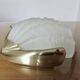 “Shell” wall lamp in gilded brass and frosted glass 1970