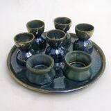 Glazed stoneware egg set