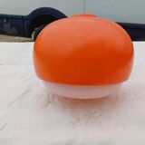 Vintage Opaline Orange and White Pendant Light